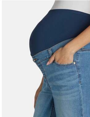 XXL Time and Tru Women's Maternity Straight Leg Jeans, 27" Inseam.